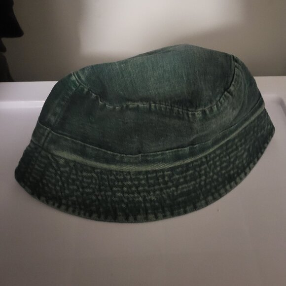 Urban Outfitters Green Denim Bucket Hat One Size - Picture 1 of 5
